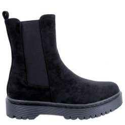 BM Sztyblety wysokie Kiely Black czarne. Czarne botki BM, bez wzorów, klasyczne, przed kolano, bez obcasa, bez zapięcia. Za 168.92 zł.