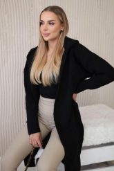 Sweter Kardigan z kapturem czarny. Czarne swetry KESI, l, bez wzorów, z lycry, biznesowe, plus size, bez ramiączek. Za 218.51 zł.