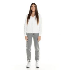 Bluza z kaptur na co dzień na siłownię. Białe bluzy LEONE 1947 APPAREL, bez wzorów, z bawełny, bez kaptura, na fitness i siłownię. W wyprzedaży za 246.29 zł.