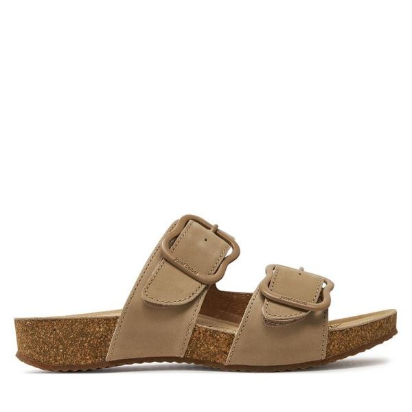 Klapki Josef Seibel. Brązowe klapki Josef Seibel, bez wzorów, bez obcasa, bez zapięcia. Za 349.99 zł.