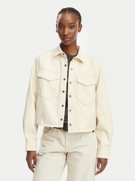 G-Star Raw Kurtka jeansowa D29107-E362 Kremowy Relaxed Fit. Białe kurtki G-Star, l, bez wzorów, z bawełny, retro, bez kaptura. Za 369.99 zł.