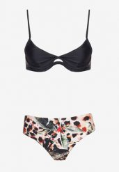 Czarne Bikini Strój Kąpielowy Dwuczęściowy z Ozdobnymi Figami Piavera. Czarne bikini Born2be, z aplikacjami. Za 69.99 zł.