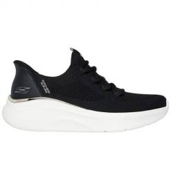 Buty do chodzenia damskie Skechers 117617BLK. Czarne buty treningowe Skechers, bez wzorów, z dzianiny, bez zapięcia, trekkingowe. Za 454.00 zł.