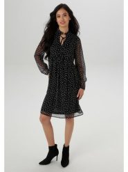 Aniston Sukienka w kolorze czarnym rozmiar: 46. Czarne sukienki Aniston, na co dzień, bez wzorów, bez kołnierzyka, bez ramiączek, midi, proste. Za 100.28 zł.