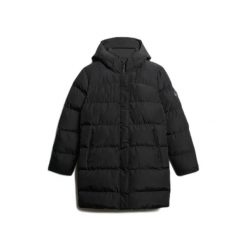 Damska kurtka puchowa Superdry Sports. Czarne kurtki Superdry, bez wzorów, z puchu, bez kaptura. Za 718.25 zł.