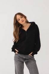 BLUZA VIVIEN CZARNA S - Flawless. Czarne bluzy Flawless, na zimę, s, bez wzorów, z bawełny, klasyczne, bez ramiączek, bez kaptura. Za 330.00 zł.