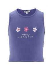 Happy girls by Eisend Top w kolorze niebieskim rozmiar: 116. Niebieskie topy happy girls by Eisend, bez wzorów, z bawełny, bez kołnierzyka, bez ramiączek. Za 57.33 zł.
