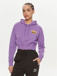 Puma Bluza For The Fanbase 624346 Fioletowy Relaxed Fit. Fioletowe bluzy Puma, s, bez wzorów, z bawełny, bez kaptura. Za 199.99 zł.