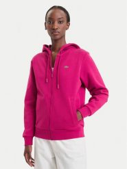 Lacoste Bluza SF5256 Różowy ciemny Regular Fit. Czerwone bluzy bez kaptura Lacoste, bez wzorów, z bawełny, bez kaptura. Za 639.99 zł.