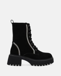 ZAMSZOWE WORKERY Z DEKORACJĄ 0765950Y 010 BLA. Botki Venezia, bez wzorów, ze skóry, bez obcasa, bez zapięcia. Za 299.00 zł.