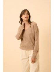 Just Cashmere Kaszmirowy sweter "Capucine" w kolorze beżowym rozmiar: S. Brązowe swetry Just Cashmere, s, bez wzorów, z kaszmiru, bez ramiączek. Za 330.97 zł.
