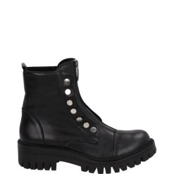 BOTKI DAMSKIE C208 VITELL NERO. Botki Venezia, bez wzorów, ze skóry, bez obcasa, bez zapięcia. Za 299.00 zł.