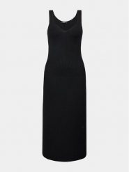 Gina Tricot Sukienka dzianinowa 19485 Czarny Slim Fit. Czarne sukienki Gina Tricot, m, bez wzorów, z dzianiny, bez kołnierzyka, bez ramiączek. Za 189.99 zł.