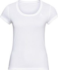 T-shirt sport Odlo Active F-Dry Light ECO manches courtes. Białe t-shirty sportowe ODLO, s, bez wzorów, z materiału, bez ramiączek, do biegania. Za 199.99 zł.