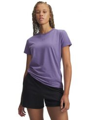 Under Armour Koszulka "Rival Core" w kolorze fioletowym rozmiar: S. Różowe t-shirty sportowe Under Armour, s, bez wzorów, bez ramiączek, outdoorowe. Za 64.95 zł.