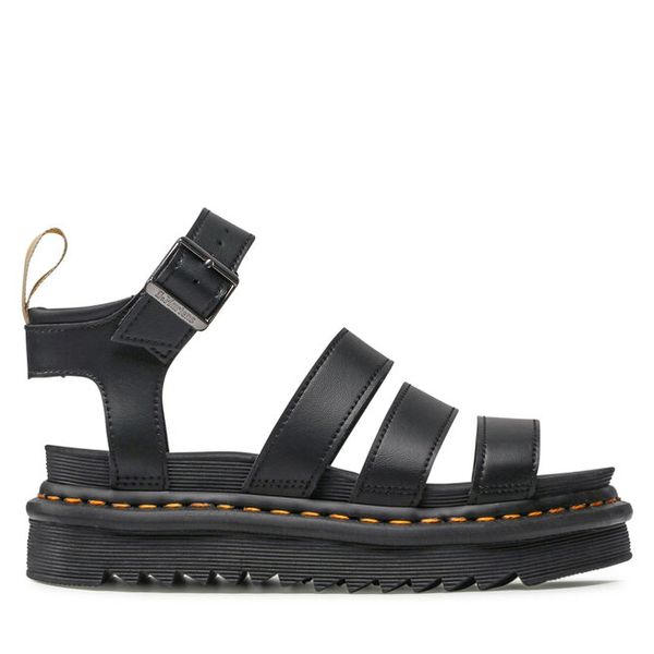Sandały Dr. Martens. Czarne sandały Dr Martens, bez wzorów, bez obcasa, na płaskiej podeszwie, bez zapięcia. Za 497.99 zł.