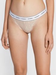 Guess Figi brazylijskie Belle O97E01 KBBT0 Beżowy. Brązowe figi Guess, z aplikacjami, z syntetyku. Za 79.99 zł.