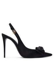 Dolce&Gabbana Szpilki CG0844 A3I64 Czarny. Czarne szpilki Dolce&Gabbana, bez wzorów, z materiału, bez obcasa, na szpilce, bez zapięcia. Za 3,849.00 zł.