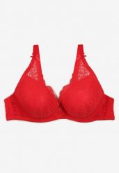 Czerwony Biustonosz z Efektem Push Up Quinata. Czerwone biustonosze Renee, bez wzorów. W wyprzedaży za 35.99 zł.
