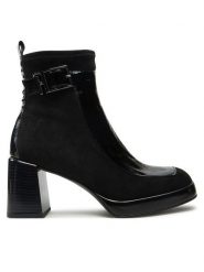 Hispanitas Botki Velour Str-I24 HI243664 Czarny. Czarne botki Hispanitas, bez wzorów, ze skóry, bez obcasa, na słupku, bez zapięcia. Za 669.99 zł.