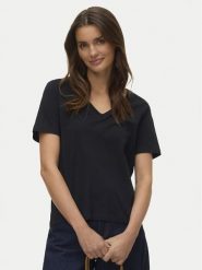 Vero Moda T-Shirt Paulina 10342926 Czarny Regular Fit. Czarne t-shirty Vero Moda, xl, bez wzorów, z bawełny, bez kołnierzyka, bez ramiączek. Za 69.99 zł.