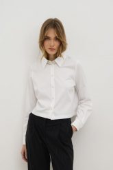 KOSZULA PARIS BIAŁA XS - Flawless. Białe koszule Flawless, xs, bez wzorów, z bawełny, eleganckie, bez kołnierzyka, bez ramiączek. Za 299.00 zł.