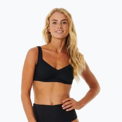 Góra od stroju kąpielowego Rip Curl Premium Surf E Cup. Czarne bikini RIPCURL, bez wzorów. Za 159.99 zł.