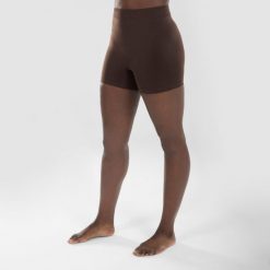 Spodenki do tańca nowoczesnego damskie Starever bezszwowe. Brązowe szorty STAREVER, bez wzorów, z elastanu, sportowe. Za 39.99 zł.