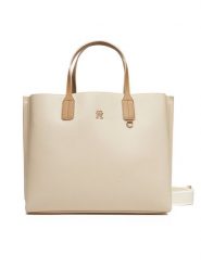 Tommy Hilfiger Torebka Th Distinct Satchel AW0AW17463 Beżowy. Brązowe torebki klasyczne Tommy Hilfiger, bez wzorów, ze skóry, bez dodatków. Za 749.99 zł.