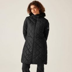 Parka damska Regatta Fritha III. Czarne płaszcze Regatta, bez wzorów, z puchu, eleganckie, bez kaptura. Za 179.99 zł.