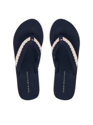 Tommy Hilfiger Japonki Th Wedge Crochet Summer Sandal FW0FW09420 Granatowy. Niebieskie japonki Tommy Hilfiger, bez wzorów, z materiału. Za 229.99 zł.