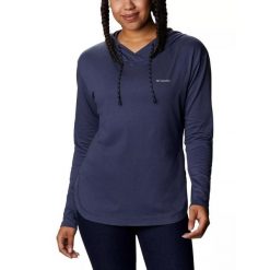 Koszulka sportowa damska Columbia Sun Trek z długim rękawem. Niebieskie t-shirty sportowe Columbia, s, bez wzorów, z bawełny, bez ramiączek, rowerowe. W wyprzedaży za 206.00 zł.