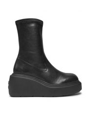Hugo Botki Meghan 50529880 Czarny. Czarne botki Hugo, bez wzorów, ze skóry, bez obcasa, na koturnie, bez zapięcia. Za 749.99 zł.