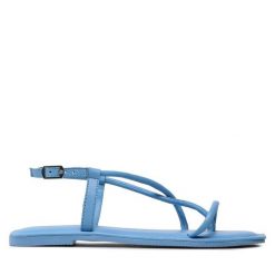 Sandały Vero Moda. Niebieskie sandały Vero Moda, bez wzorów, bez obcasa, na płaskiej podeszwie, bez zapięcia. Za 129.99 zł.