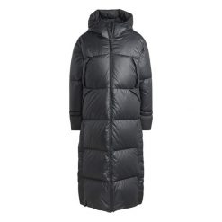 Kurtka puchowa damska adidas Big Baffle. Czarne kurtki adidas, xs, bez wzorów, z materiału, z kapturem. Za 659.00 zł.