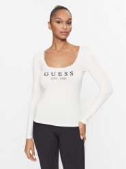 Guess Bluzka Carrie O2BM31 KBBU1 Écru Regular Fit. Bluzki Guess, s, z aplikacjami, z bawełny, bez kołnierzyka, bez ramiączek. Za 79.99 zł.