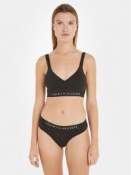 Tommy Hilfiger Stringi UW0UW04146 Czarny. Czarne stringi Tommy Hilfiger, bez wzorów, z bawełny. Za 79.99 zł.