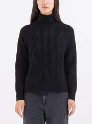 Replay Golf w kolorze czarnym rozmiar: M. Czarne swetry Replay, m, bez wzorów, z wełny, bez ramiączek. Za 314.01 zł.