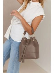 Lia Biassoni Skórzana torebka "Ancinale" w kolorze szarobrązowym - 25 x 27 x 17 cm rozmiar: onesize. Brązowe torebki klasyczne Lia Biassoni, bez wzorów, z materiału, na ramię, bez dodatków. Za 260.99 zł.