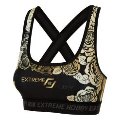 Stanik sportowy fitness siłownia MMA EXTREME HOBBY ROSE. Czarne biustonosze sportowe EXTREME HOBBY, bez wzorów, z elastanu, na fitness i siłownię. Za 129.00 zł.
