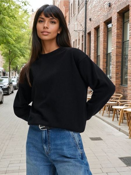 Bluza ze ściągaczami - czarny. Czarne bluzy Sinsay, l, bez wzorów, z bawełny, bez ramiączek, bez kaptura. W wyprzedaży za 33.99 zł.