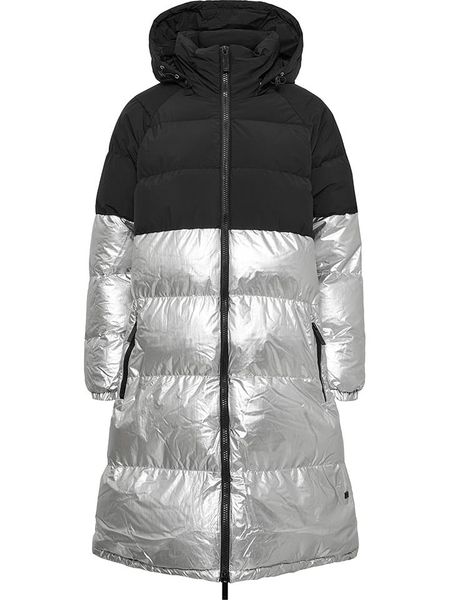 TicketWOMAN Płaszcz pikowany "Celine" w kolorze srebrno-czarnym rozmiar: 34. Czarne płaszcze TicketWOMAN, bez wzorów, bez kaptura. Za 347.99 zł.