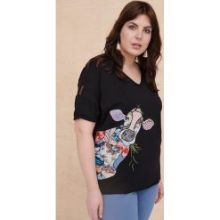 T-shirt Damski Muu Plus Size Czarny. Czarne t-shirty blue shadow, m, bez wzorów, z bawełny, bez kołnierzyka, bez ramiączek. Za 169.90 zł.