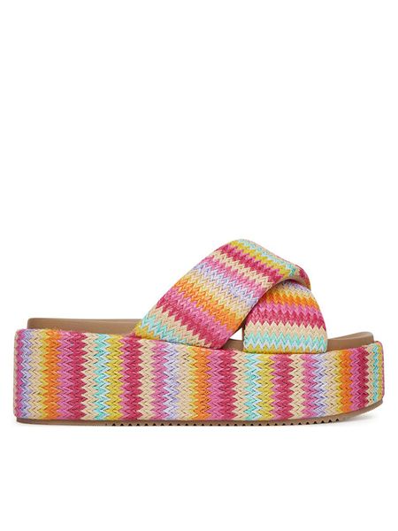 Roxy Klapki LT0613-63 Różowy. Czerwone klapki Roxy, bez wzorów, z materiału, bez obcasa, bez zapięcia. Za 139.99 zł.