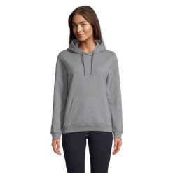 Bluza damska z kapturem Sol's Nicholas. Szare bluzy SOL'S, s, bez wzorów, eleganckie, bez ramiączek, z kapturem. Za 233.50 zł.