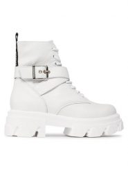 Steve Madden Trapery Mae Bootie SM19000034 SM19000034-107 Biały. Białe traperki Steve Madden, bez wzorów, ze skóry, bez obcasa, bez zapięcia. Za 799.99 zł.