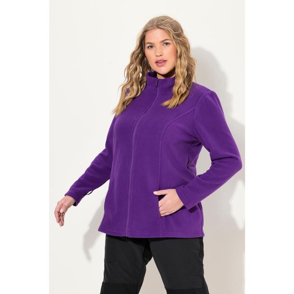 Damskie Bluza polarowa system modułowy do wpinania z recyklingu. Fioletowe bluzy bez kaptura Ulla Popken, plus size, bez wzorów, z materiału. Za 199.99 zł.