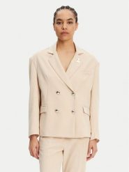 Maryley Marynarka 25EB288/21BE Beżowy Regular Fit. Brązowe marynarki i żakiety Maryley, xl, bez wzorów, z syntetyku, bez ramiączek. Za 419.99 zł.