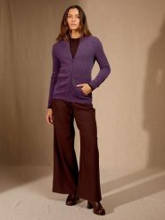 Perfect Cashmere Kaszmirowy kardigan "Ayr" w kolorze fioletowym rozmiar: XXL. Różowe swetry Perfect Cashmere, xxl, bez wzorów, z kaszmiru, bez ramiączek. Za 413.99 zł.