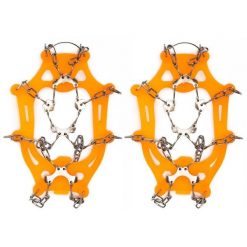 Raczki na buty turystyczne stalowe antypoślizgowe nakładki rozmiar 40-45. Brązowe buty trekkingowe Springos, bez wzorów, bez zapięcia, trekkingowe. Za 24.99 zł.